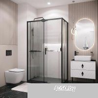 Grossman Style 130x80x195 120.K33.05.1380.21.02 (черный матовый/стекло шиншилла)