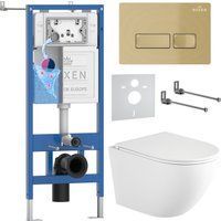 Roxen Antares Tornado Long в комплекте с инсталляцией StounFix Dual Fresh 6 в 1 868418 (кнопка: браш