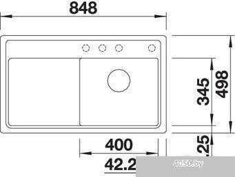 Кухонная мойка Blanco Zenar 45 S-F (левая, темная скала)
