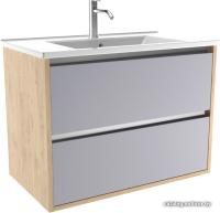 ЗОВ Тумба с умывальником Парма 80 P80LC0MSMC1A-OL80 (сталь/каштан)