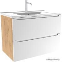 ЗОВ Тумба с умывальником Дион 90 D90LHO0M9003MKV5-OL90 (белый матовый/дуб)