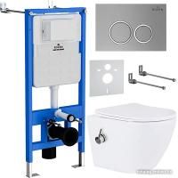 Roxen Antares Bidet в комплекте с инсталляцией StounFix Slim 6 в 1 932494 (кнопка: хром матовый)