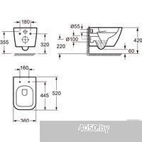 Wellsee Pure BY Wellsee RimFree 182602001 (чаша, пневмокрышка, глянцевый белый)