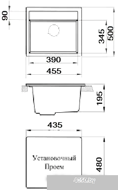 Кухонная мойка Granicom G021 (кремовый)