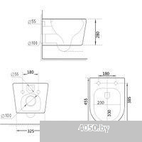 Roxen Simple Compact в комплекте с инсталляцией StounFix Dual Fresh 6 в 1 966614 (кнопка: бежевый)