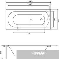 Lauter Haven 170 21202007 (с ножками, черным подголов, черным лиц. и торц. экранами)