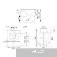 Roxen Antares Tornado в комплекте с инсталляцией StounFix Dual Fresh 6 в 1 968388 (кнопка: пастель б