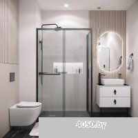 Grossman Style 130x80x195 120.K33.05.1380.21.02 (черный матовый/стекло шиншилла)