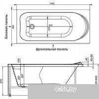Aquanet Nord 150x70 (с каркасом)
