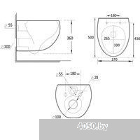 Roxen EGG в комплекте с инсталляцией StounFix Dual Fresh 6 в 1 868503 (кнопка: черный матовая)