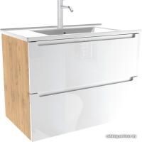 ЗОВ Тумба с умывальником Дион 60 D60LHO0M9003GKV5-OL60 (белый глянец/дуб)