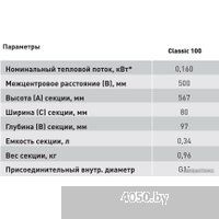 Standard Hidravlika Classic 100 500 мм (10 секций, белый)