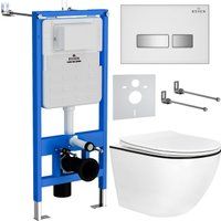 Roxen Antares Black в комплекте с инсталляцией StounFix Dual Fresh 6 в 1 964909 (кнопка: белое стекл