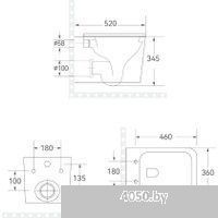 Roxen Cube Tornado в комплекте с инсталляцией StounFix Dual Fresh 6 в 1 868570 (кнопка: сатин матова