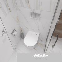 Lauter Longer 2110822 с кнопкой 219702HD (узкая, белый)