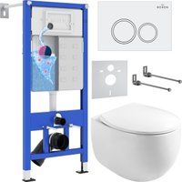 Roxen Egg в комплекте с инсталляцией StounFix Dual Fresh 6 в 1 964008 (кнопка: белый глянец)