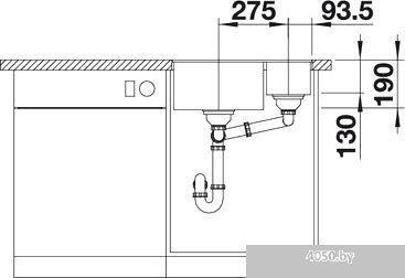 Кухонная мойка Blanco Subline 340/160-F (белый)