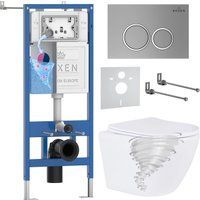 Roxen Antares Tornado Long в комплекте с инсталляцией StounFix Dual Fresh 6 в 1 868427 (кнопка: хром