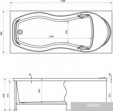 Ванна Aquanet Tessa 170x70