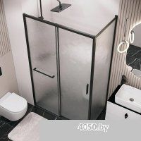 Grossman Style 130x80x195 120.K33.05.1380.21.02 (черный матовый/стекло шиншилла)