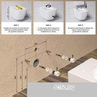 Wellsee Pure BY Wellsee RimFree 182602001 (чаша, пневмокрышка, глянцевый белый)