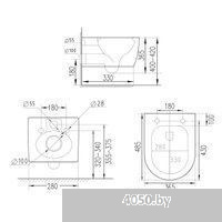 Roxen Antares Tornado в комплекте с инсталляцией StounFix Dual Fresh 6 в 1 968397 (кнопка: черный гл