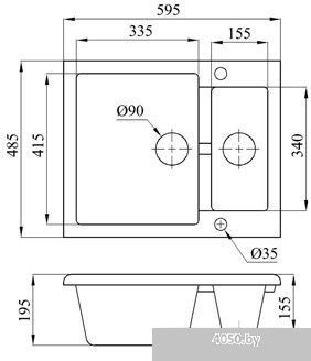 БелЭворс Duet L (черный, без сифона)