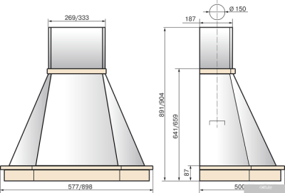Elikor Камин Грань 90П-650-П3Л (бежевый/дуб неокрашенный)