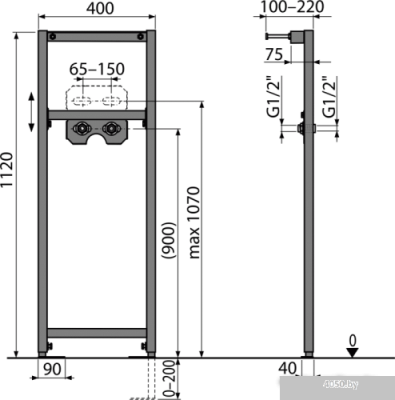 Инсталляция для смесителя Alcaplast A104B/1120