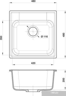 Кухонная мойка GranFest QUARZ GF-Z48 (черный)