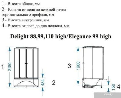 Domani-Spa Delight 88 High 80x80 (тонированное стекло/черный)