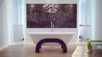 Квариловая ванна Besco Gracja 185x83 с ножками, отдельностоящая