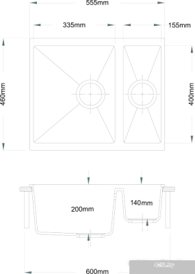 Кухонная мойка Longran Enigma ENG555.460 15 (alpina/07)