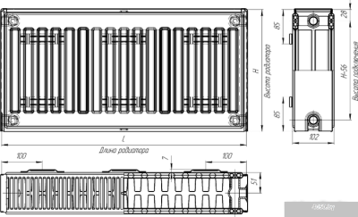 Стальной панельный радиатор Лидея ЛК 33-307 тип 33 300x700