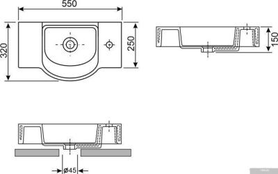 Умывальник Wellsee WC Area 151809000
