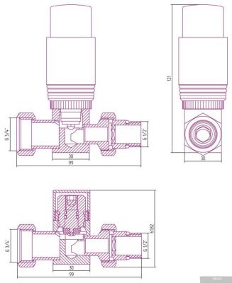 Сунержа прямой G 1/2 НР х G 3/4 НГ (набор) 30-1420-6213