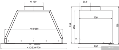 Elikor Врезной блок Flat 52П-650-К3Д (черный)