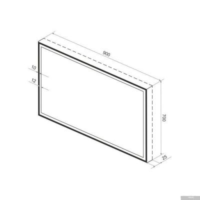 Wellsee Зеркало с фронтальной LED-подсветкой 7 Rays' Spectrum 172201330, 90 х 70 см (с сенсором и ре