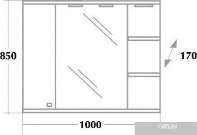 Onika Шкаф с зеркалом Эльбрус 100.02 правый (белый) [210004]