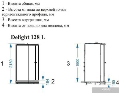 Domani-Spa Delight 128 120x80 L (сатин-матированное стекло/белый)