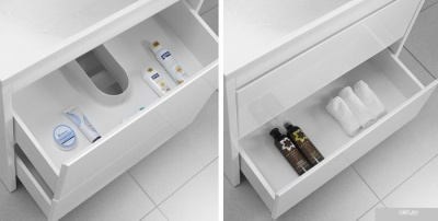 Belux Тумба под умывальник Мадрид Н 90-02 (1, белый глянцевый)