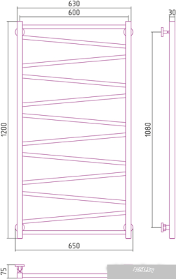 Полотенцесушитель Сунержа Сирокко 1200х600 00-0253-1260