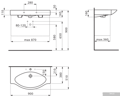 Умывальник Laufen Palace 90x51 [8117020001041]