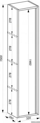 ЗОВ Шкаф-пенал Парма 150 PP150LWP0MWMC1B (белый матовый)