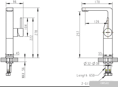 Смеситель Bravat Arc F16061K-A2-ENG (черный)