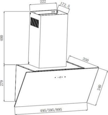 Кухонная вытяжка Weissgauff Yota 600 Touch Black Glass