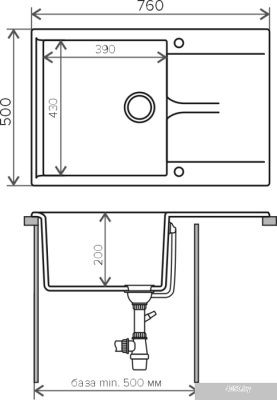 Кухонная мойка Polygran Gals-760 (белый хлопок 36)