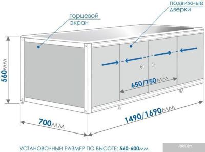 Экран под ванну Метакам Купе 169 (беленый дуб)