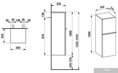 Laufen Шкаф-полупенал Case Palace 4020110754751