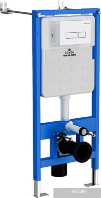 Roxen Simple Compact в комплекте с инсталляцией StounFix Slim 6 в 1 920247 (кнопка: белый глянец)